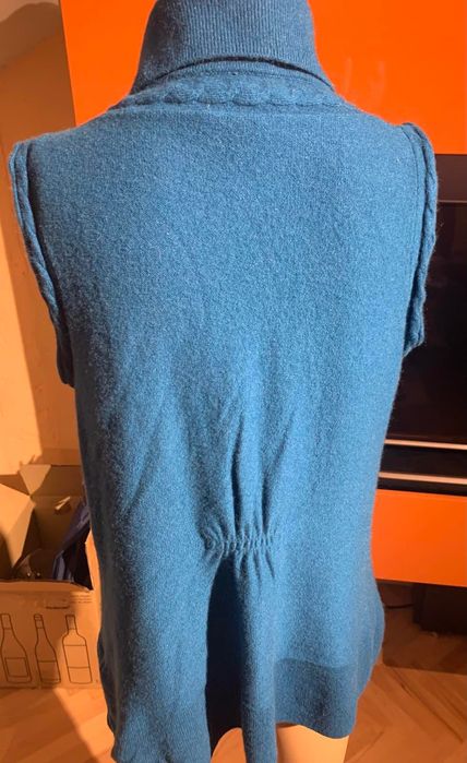 Елек в петролен цвят Adagio, мерино и кашмир