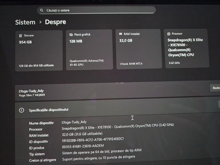 Laptop Lenovo Yoga Slim 7 - 1 T- Snapdragon XElite