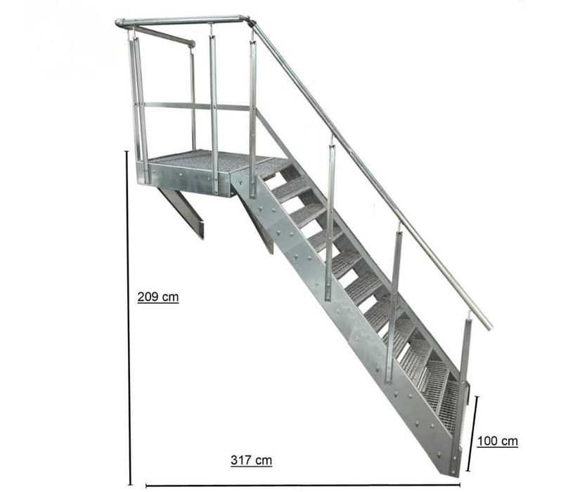 Външни метални стълби | Поцинковани | С или без парапет | Готови за монтаж