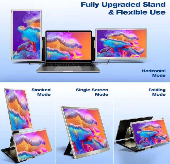 Extensie ecran laptop Teamgee S6 2x15,6" ips Mac Windows Domyfan Kefeya monitor portabil