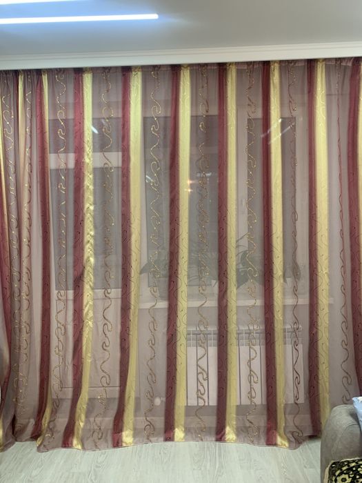 Тюль цветная в полоску