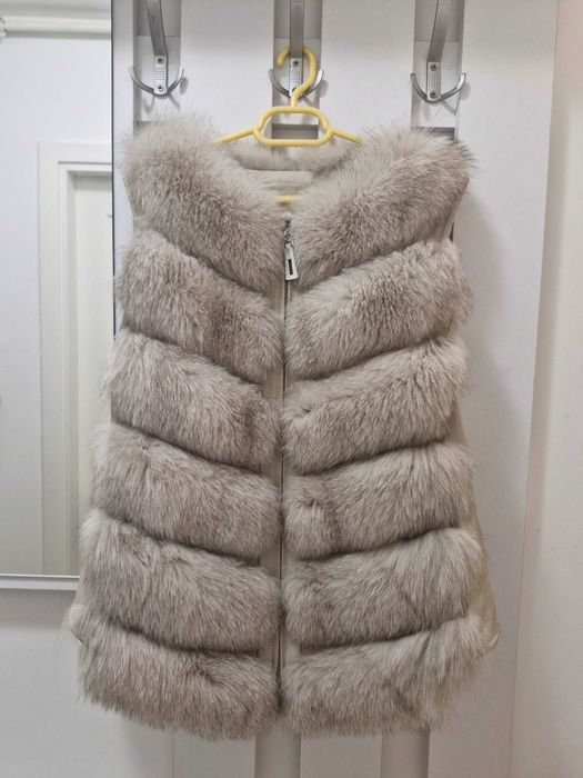 Haina din blana naturala de vulpe 2in1