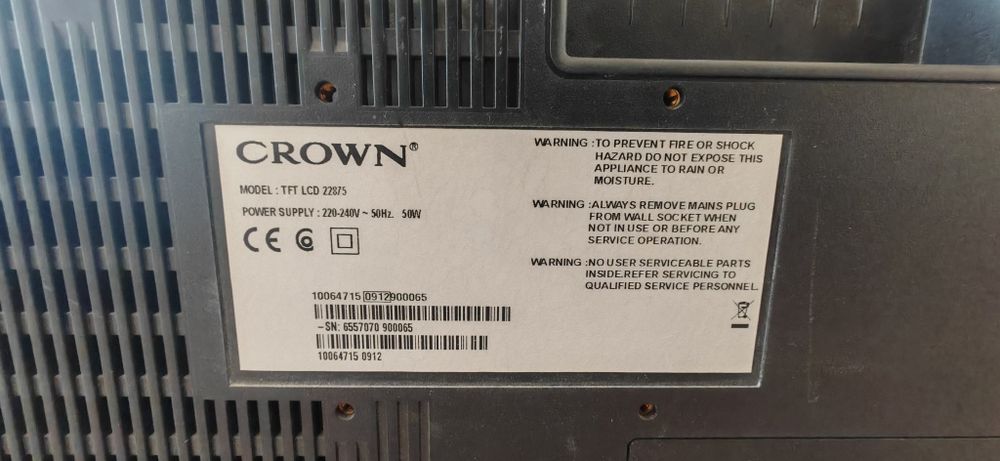 Телевизор crown tft lcd 22" 39€
