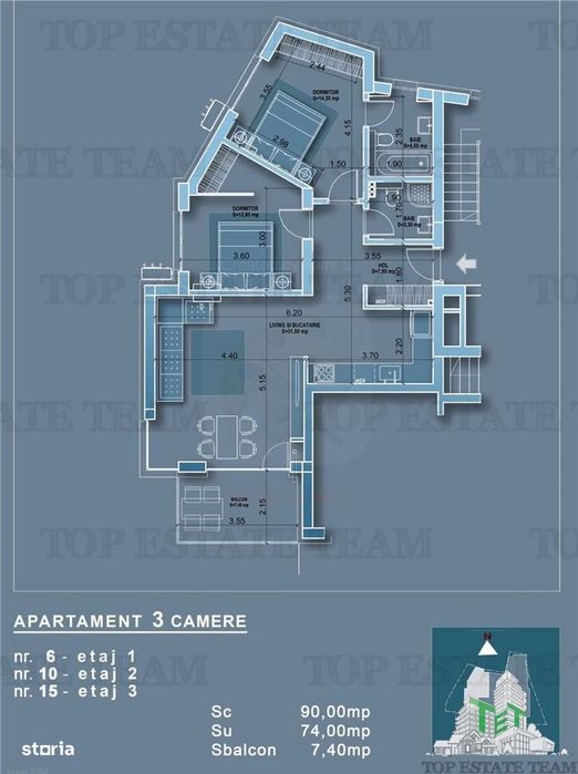 Apartament 3 camere in bloc nou, adiacent metrou Obor