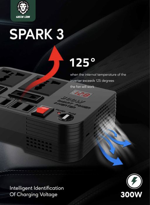 Green Lion spark 3 / spark 300 power inverten 300W (DC 12V to AC 220V)