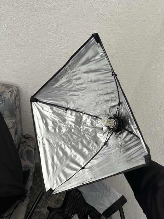 2 softbox-uri patrate cu Led, diffuser,husa transport
