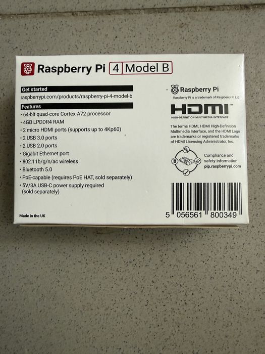 Raspberry Pi 4 Model B cu 4GB RAM, Nou sigilat