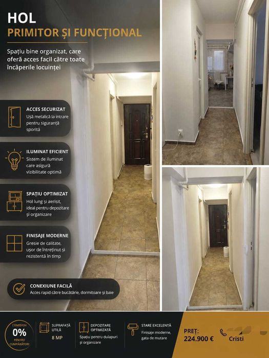 IASI_ULTRACENTRAL_Piata Unirii_AP 3 CAMERE et 2/6_64 mp _boxa 10 mp la parter intabulata 0 %COMISION