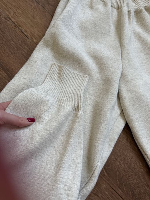 Бежов плетен комплект