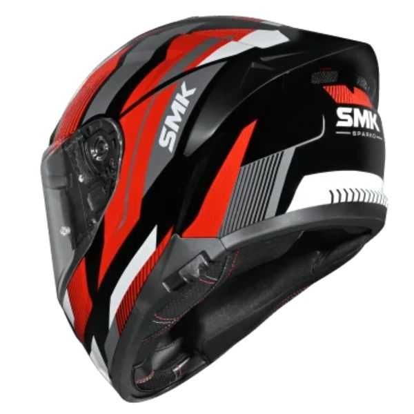 Топ Цена Мото каска SMK TYPHOON SPARKO red/white/gray,вградени очила 2026