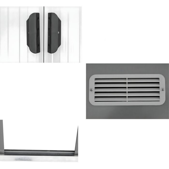 Метална градинска къща за инструменти с вентилация и заключване