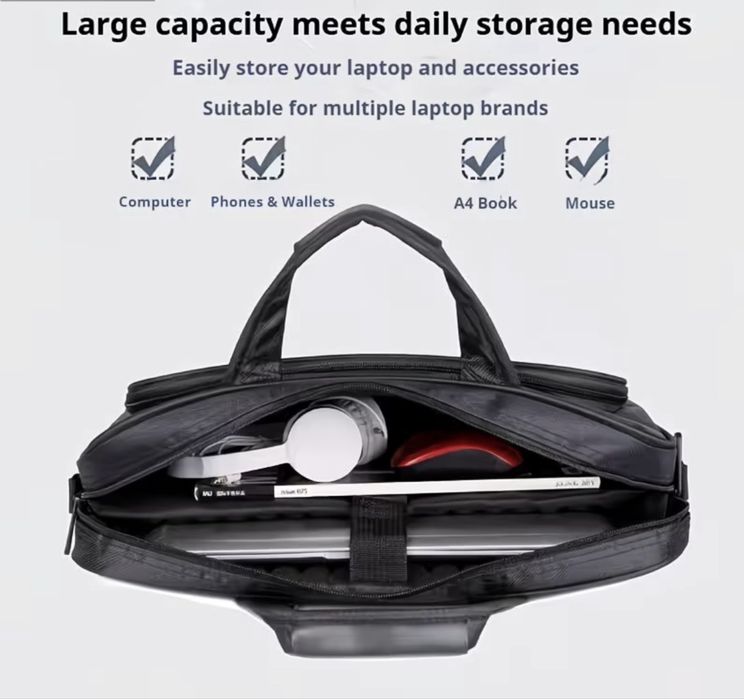 Мъжка платнена, офис бизнес чанта Lenovo - и за лаптоп