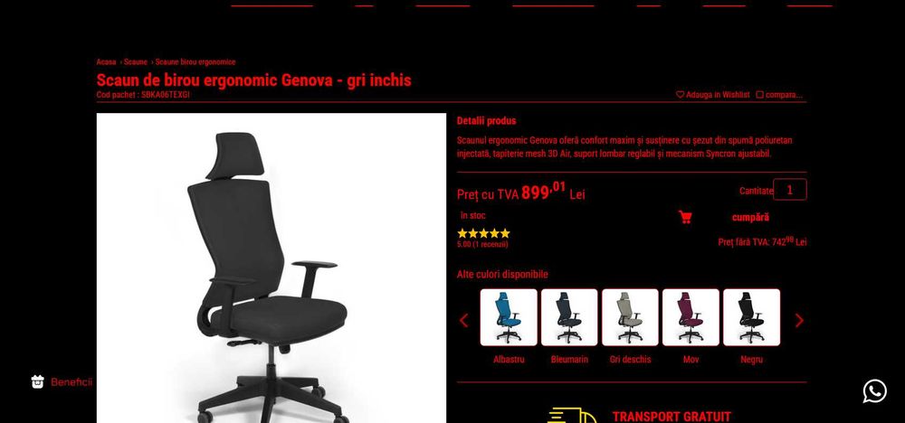 Scaun de Birou Ergonomic Kronsit Genova