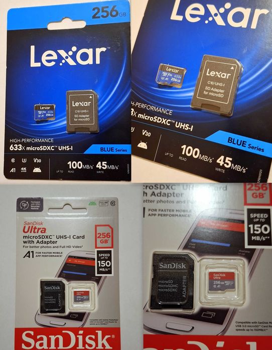 Цена по Договаряне 256GB Micro SD Карта Памет Lexar SanDisk