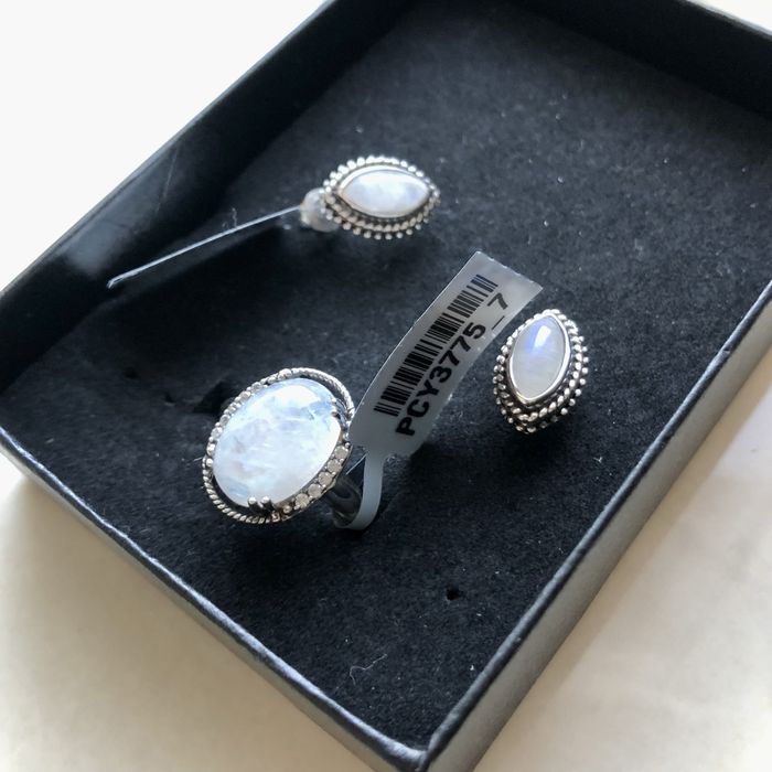 Set delicat argint 925 cu PIATRA LUNII (Moonstone)