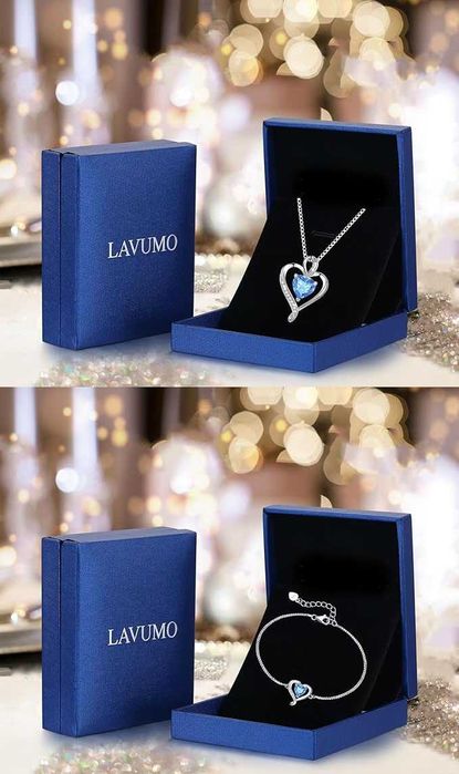 Комплект изящно сребърно Колие и Гривна със Сърце проба 925 и Цирконий