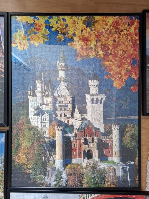 Lot 5 tablouri puzzle cu rama pret pentru toate