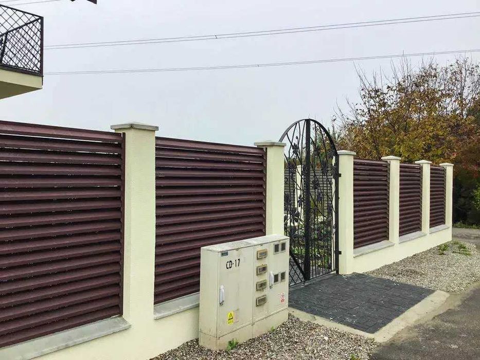 Garduri si porti din panouri stil jaluzele, tabla cutata, sipca metalica, plasa bordurata, fier forjat, BCA sau beton si alte modele la comanda