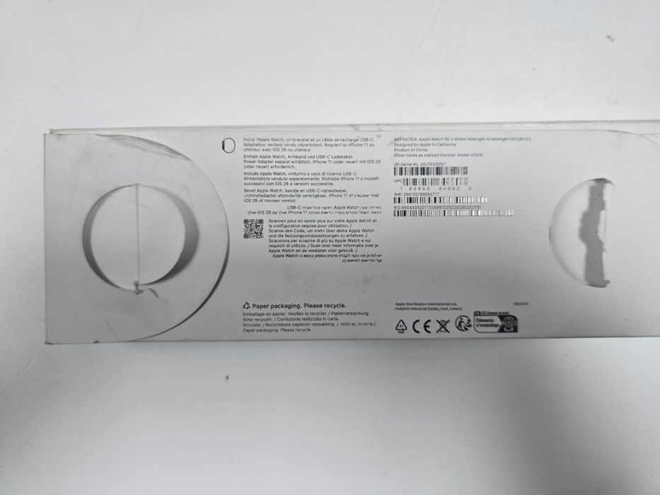 Apple Watch SE 3, GPS, 40 mm, Midnight Aluminium Case, Midnight -P-