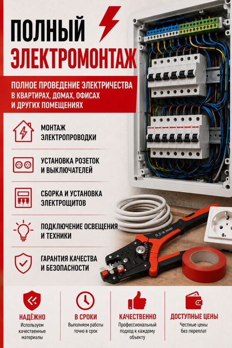Электромонтаж под ключ /Электрик