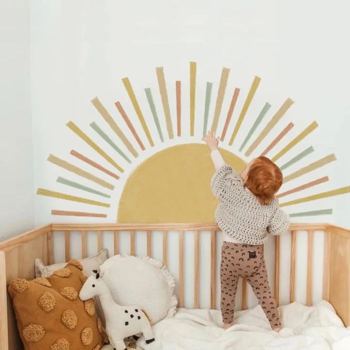 Декоративен стикер за стена Boho Half Sun за деца (30 см x 90 см)