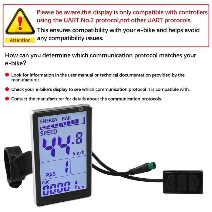 Afișaj LCD pentru bicicletă electrică, contor LCD