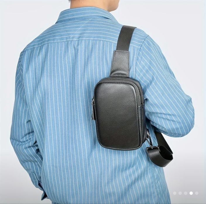 Мъжка елегантна и компактна дисплей чантичка /Премиум естествена кожа!