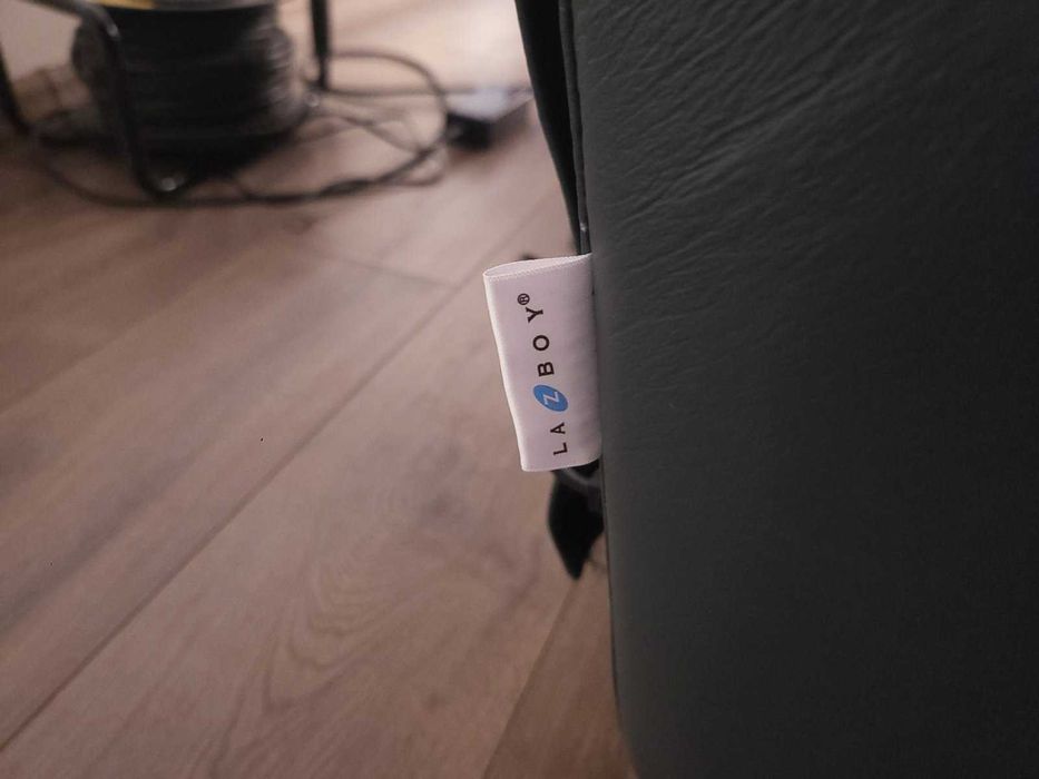 Синьо - зелен кожен диван двойка с ел релакс механизъм La-z-boy