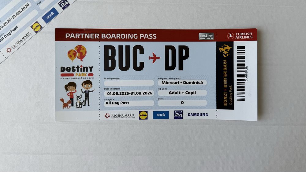 2 bilete adult+copil Destiny Park