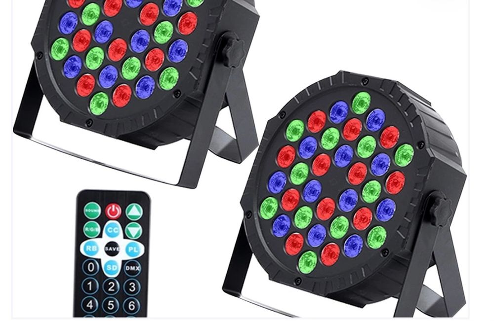 Lucfulyear LED Par Light 36 LED – Lumini Disco / Party RGB – Set 2 buc