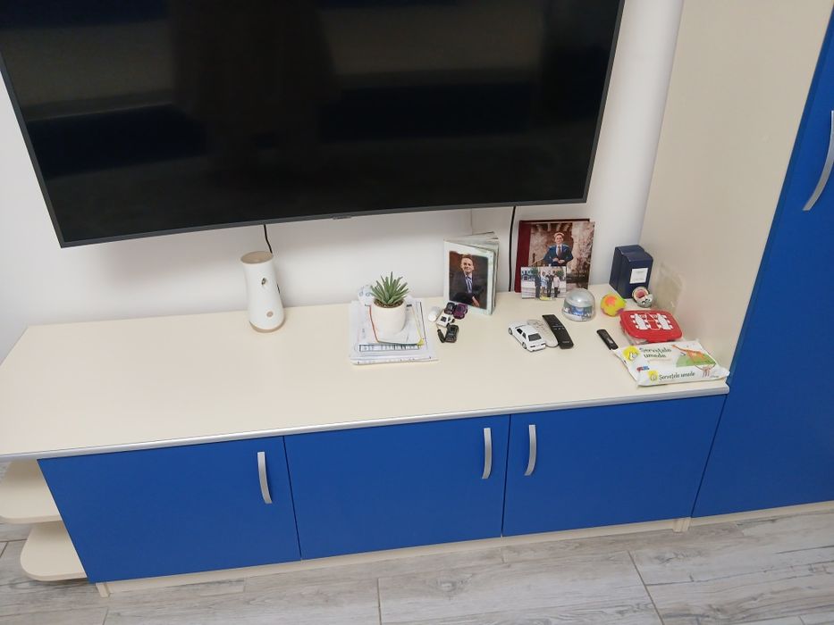 Camera tineret pal melaminat crem si albastru