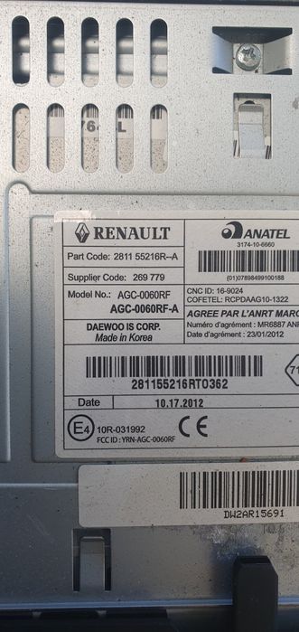 Radio cd dacia duster 2811 55216R