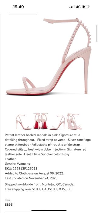 Sandale Christian Louboutin Pink So Me 100 Heeled