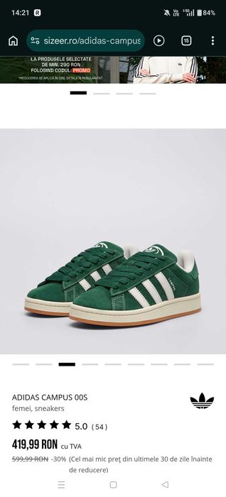 Adidas campus 00s verde nr 38