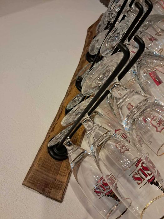 NOU - Suport pahare din lemn masiv