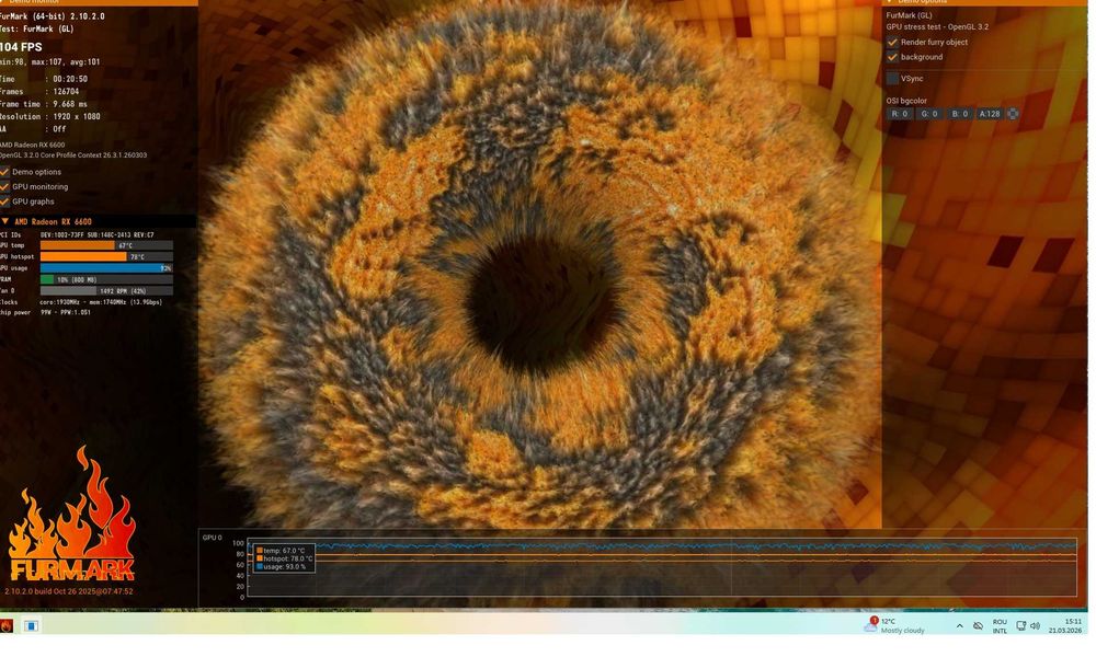 Placa Video RX6600, 8Gb DDR6, stare impecabila