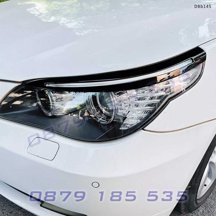 Вежди за фарове за BMW 5 E60 E61 2004-2010, черен гланц – DBb145 тунинг добавки е60 е61