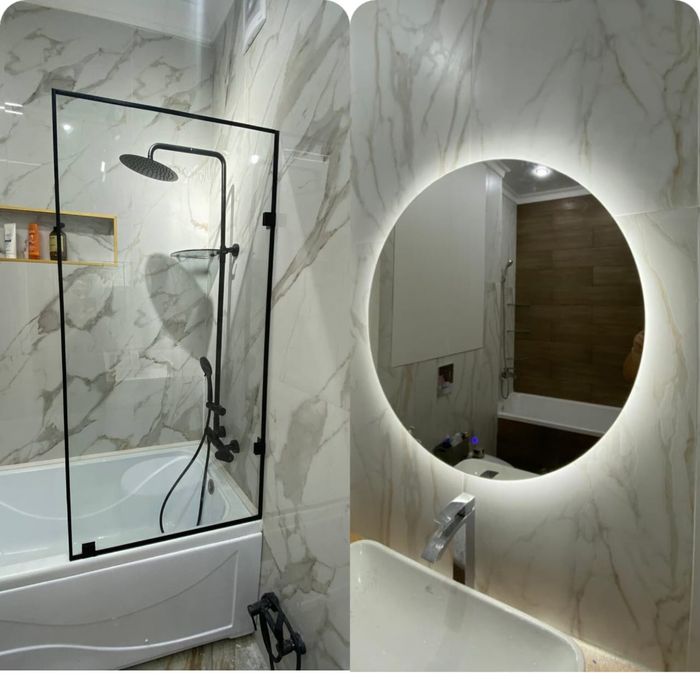 Стеклянные душ кабины