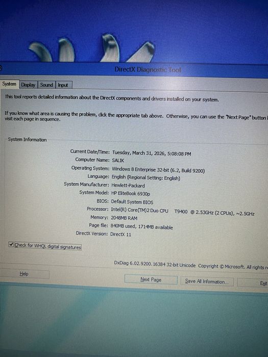 Notebook hp eski model