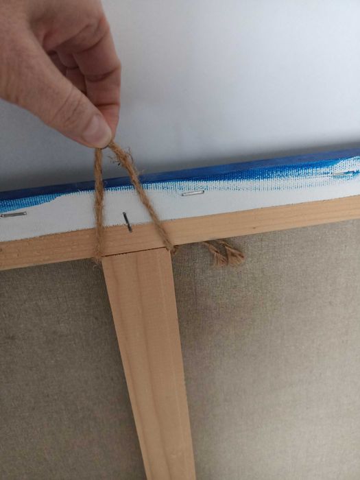 Tablou mare pictat pe pânză mare și scoici reale