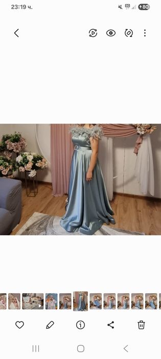 Продавам рокля маслено зелена