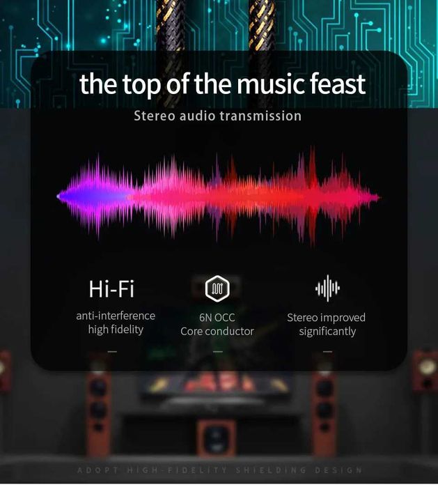 Cablu audio digital HIFI USB A - USB B TODN 6N OCC, 1.5 m