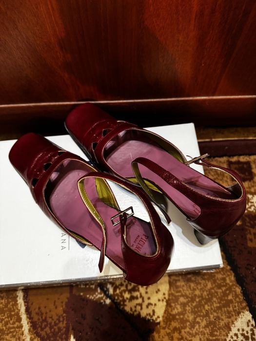 Туфли кожаные вишневые