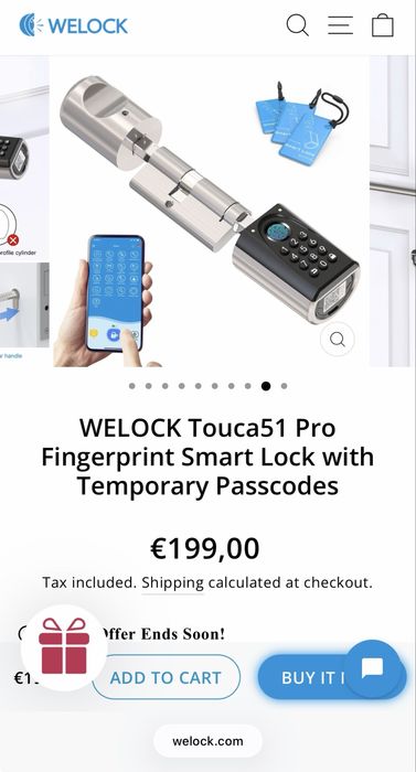 Butuc smart  cu touch WELOCK Smart Lock Cylinder T