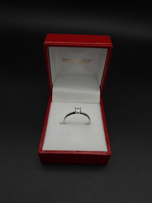 Dracula Amanet: Inel de logodna Splend'or din Aur Alb, 1,44Gr/14K