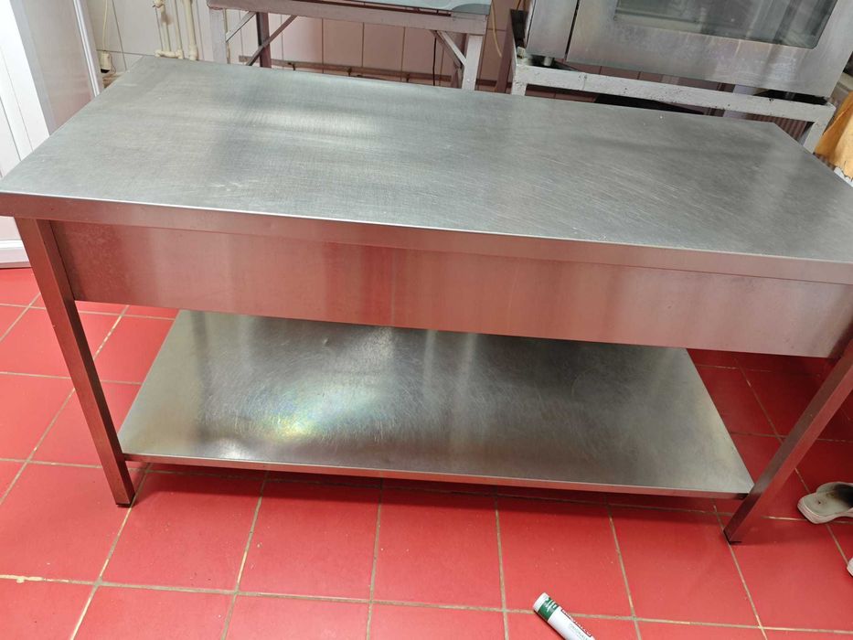 Masa inox cu etajera