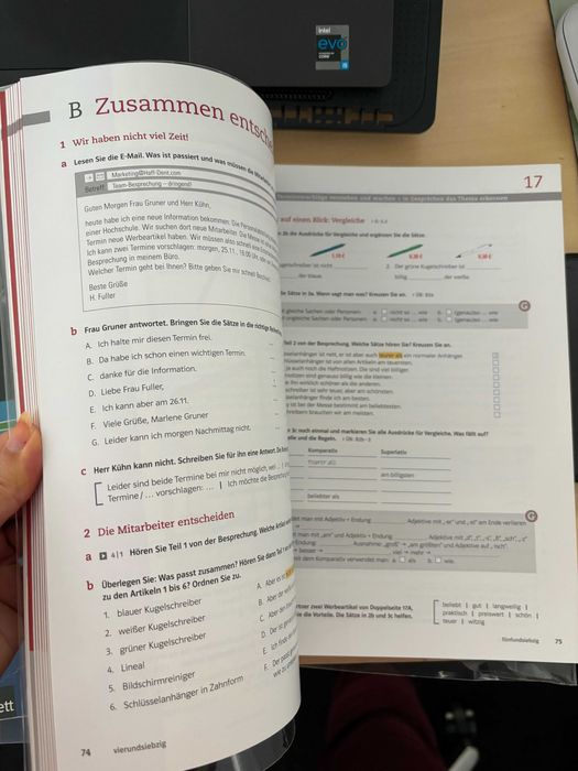 Учебник и учебна тетрадка по бизнес немски език DaF im Unternehmen A2