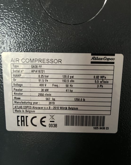 Compresor cu surub 30 kw Atlas Copco