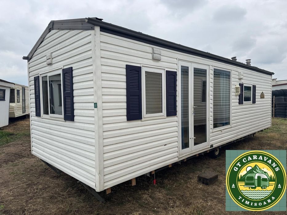 Casa mobila Casa pe roti Tiny House Casa fara autorizatie / living / 2 dormitoare / bucatarie / 2 bai / tamplarie pvc + geam termopan / 4 anotimpuri