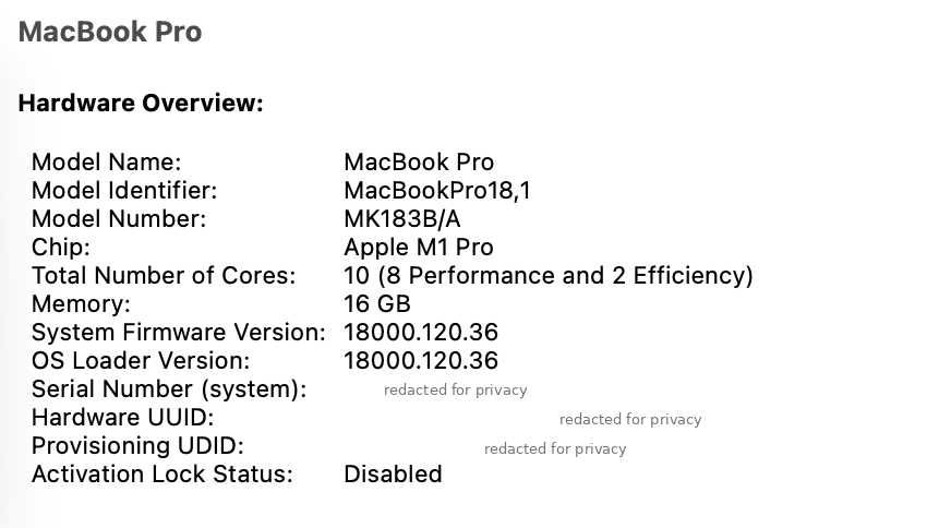 MacBook Pro 16 M1 Pro 16GB 512GB | 2021 | 10 CPU / 16 GPU | București